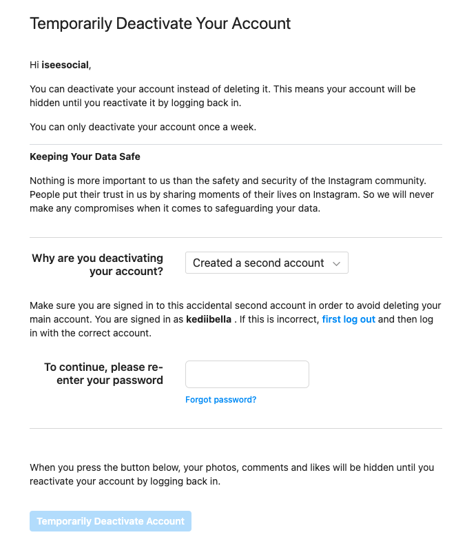 Instagram How to Deactivate Account?